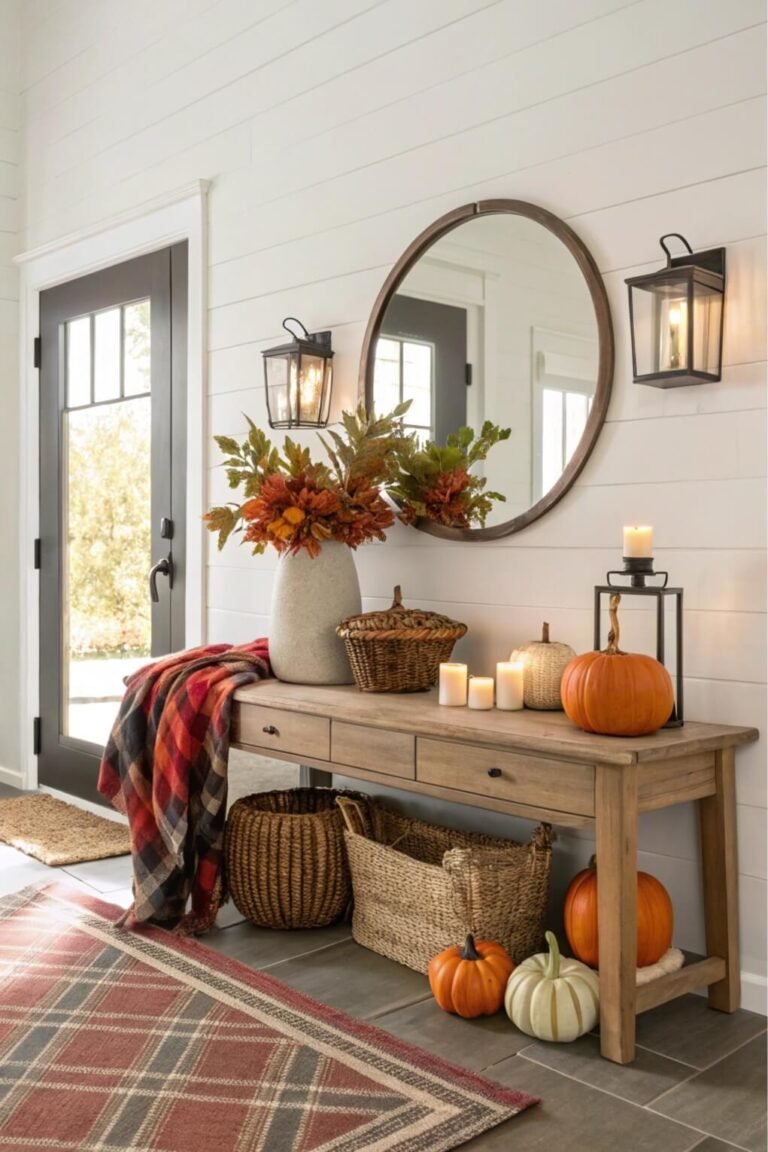 20 Warm Fall Entryway Decor Ideas